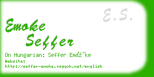 emoke seffer business card